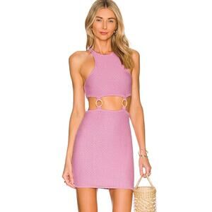 Lovers and Friends Francesca Pink Knit Racerback Cutout Mini Bodycon Dress Sz S